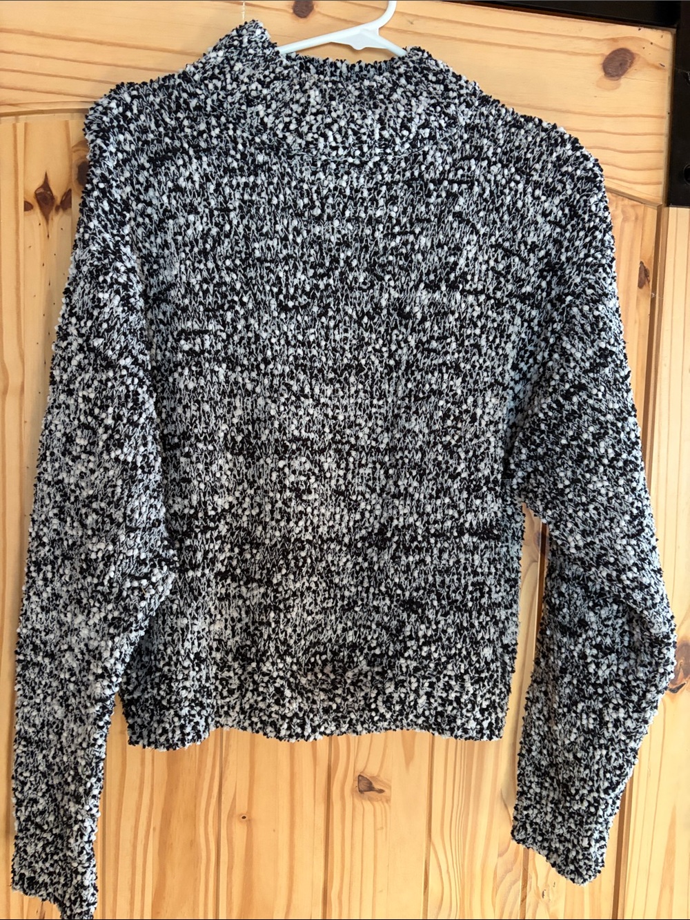 Blush & Bloom Black & White Marled Crewneck Sweater - Women's Knit Pullover